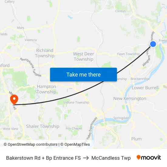 Bakerstown Rd + Bp Entrance FS to McCandless Twp map