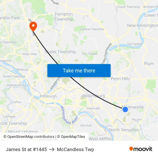 James St at #1445 to McCandless Twp map