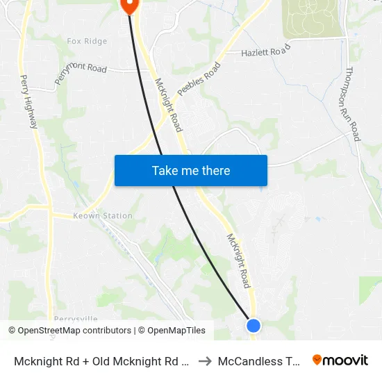 Mcknight Rd + Old Mcknight Rd FS to McCandless Twp map