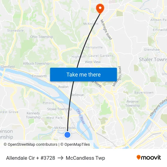 Allendale Cir + #3728 to McCandless Twp map