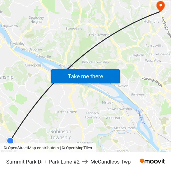 Summit Park Dr + Park Lane #2 to McCandless Twp map