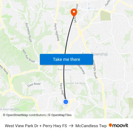 West View Park Dr + Perry Hwy FS to McCandless Twp map