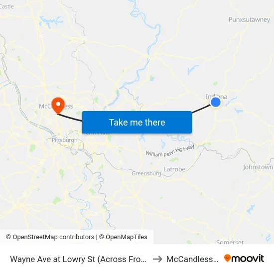 Wayne Ave at Lowry St (Across From Mcdon to McCandless Twp map