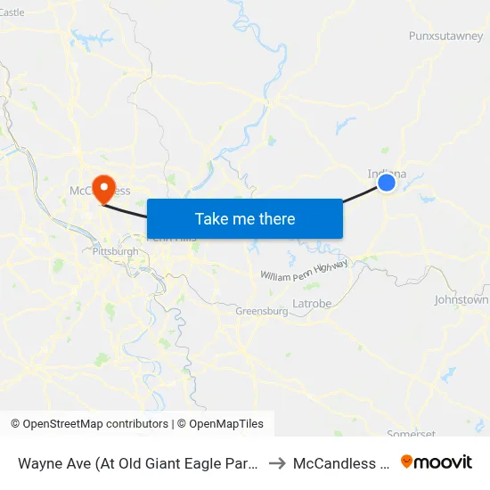 Wayne Ave (At Old Giant Eagle Parking Lo to McCandless Twp map