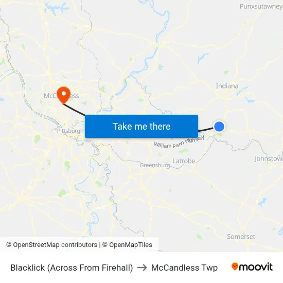 Blacklick (Across From Firehall) to McCandless Twp map