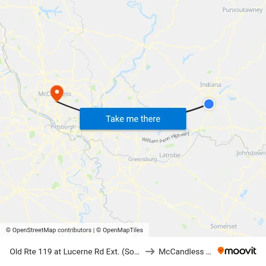 Old Rte 119 at Lucerne Rd Ext. (Southbou to McCandless Twp map