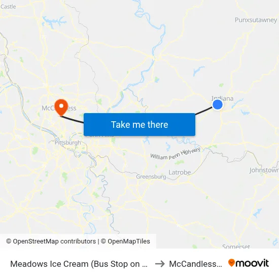 Meadows Ice Cream (Bus Stop on Oaklanad to McCandless Twp map
