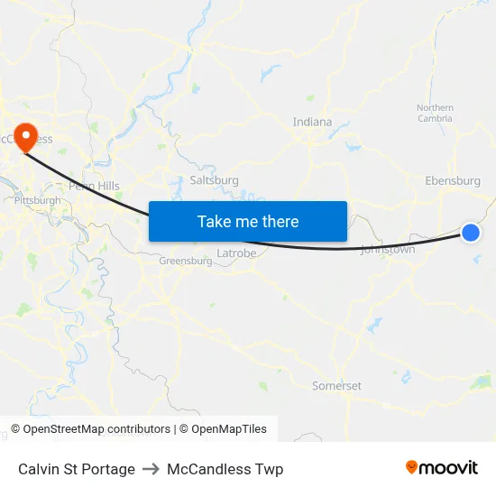 Calvin St Portage to McCandless Twp map