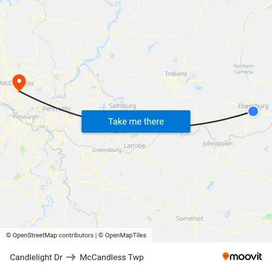 Candlelight Dr to McCandless Twp map