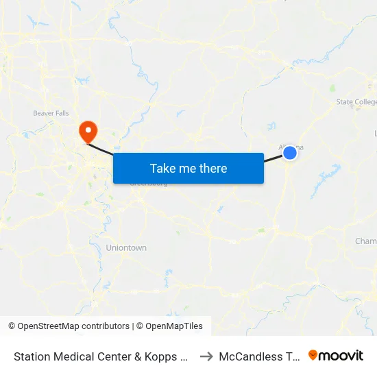 Station Medical Center & Kopps Drug to McCandless Twp map