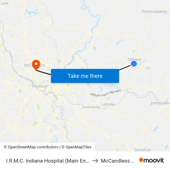 I.R.M.C. Indiana Hospital (Main Entrance to McCandless Twp map
