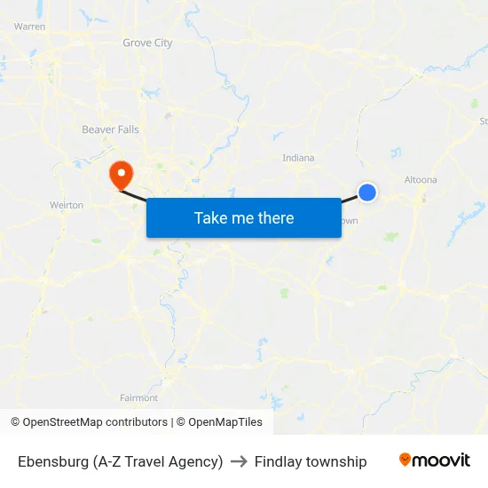 Ebensburg (A-Z Travel Agency) to Findlay township map