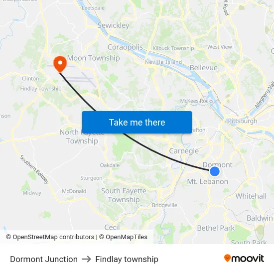 Dormont Junction to Findlay township map