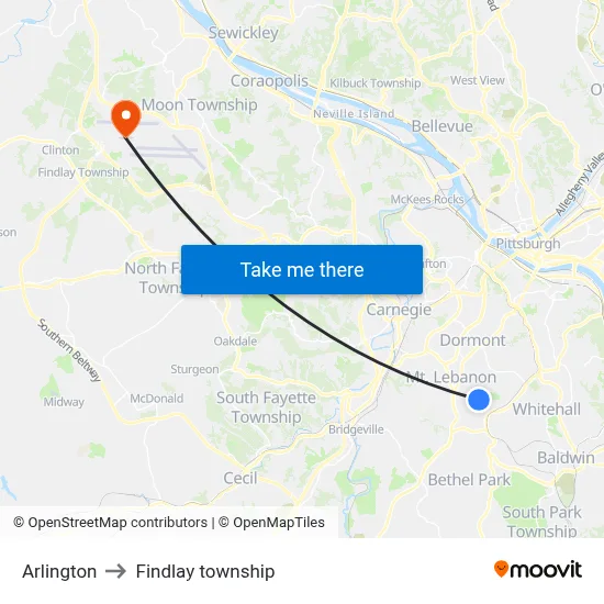 Arlington to Findlay township map