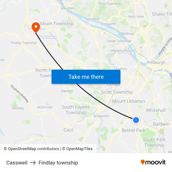 Casswell to Findlay township map