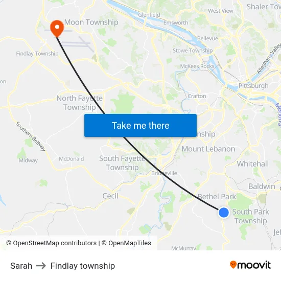 Sarah to Findlay township map