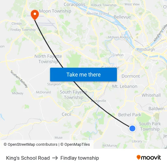 King's School Road to Findlay township map