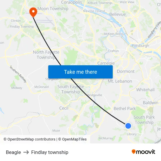 Beagle to Findlay township map