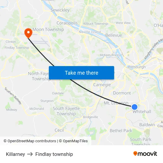 Killarney to Findlay township map