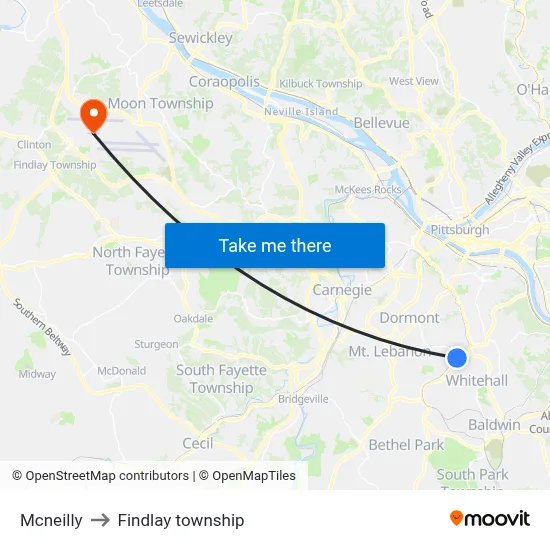 Mcneilly to Findlay township map