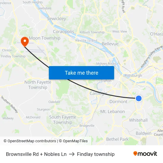 Brownsville Rd + Nobles Ln to Findlay township map