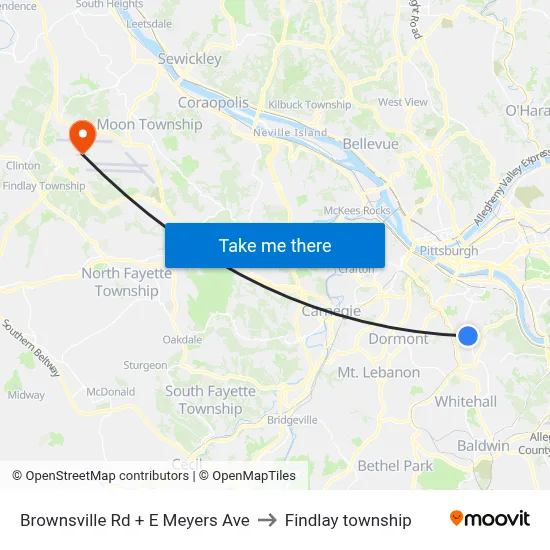 Brownsville Rd + E Meyers Ave to Findlay township map