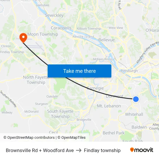 Brownsville Rd + Woodford Ave to Findlay township map
