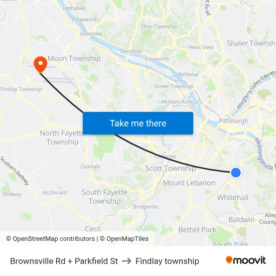 Brownsville Rd + Parkfield St to Findlay township map