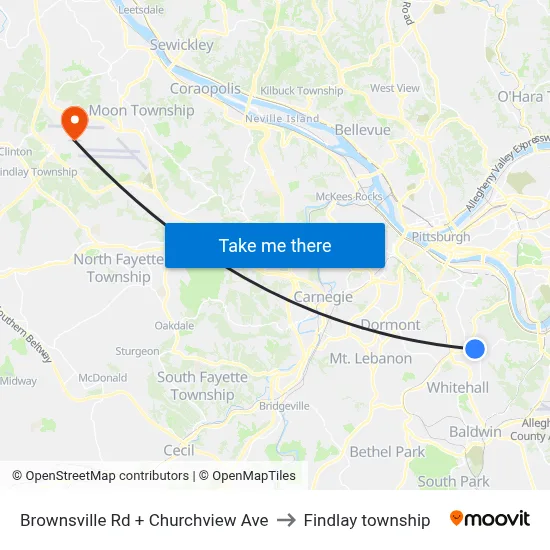 Brownsville Rd + Churchview Ave to Findlay township map
