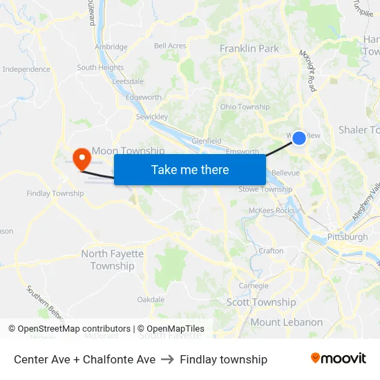 Center Ave + Chalfonte Ave to Findlay township map