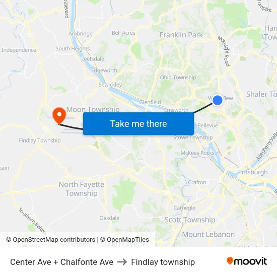 Center Ave + Chalfonte Ave to Findlay township map