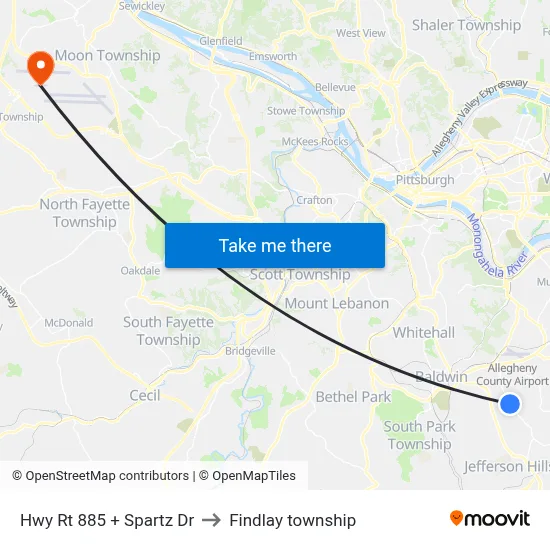 Hwy Rt 885 + Spartz Dr to Findlay township map
