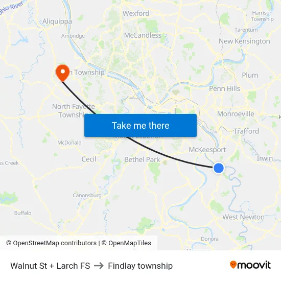 Walnut St + Larch FS to Findlay township map