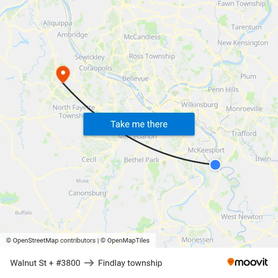 Walnut St + #3800 to Findlay township map