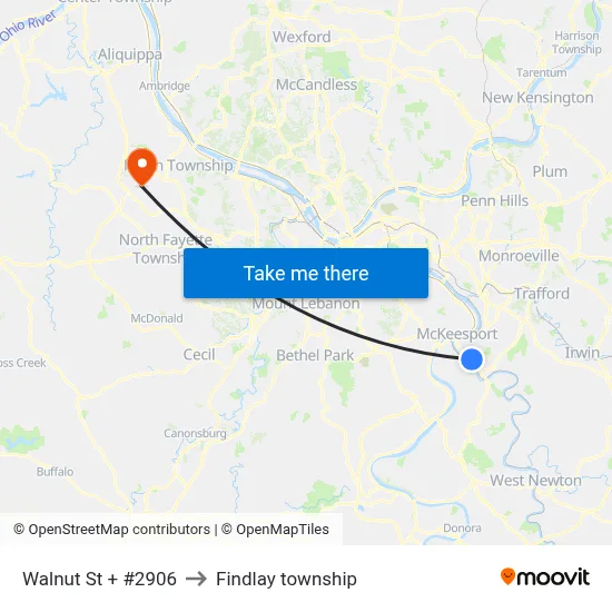 Walnut St + #2906 to Findlay township map