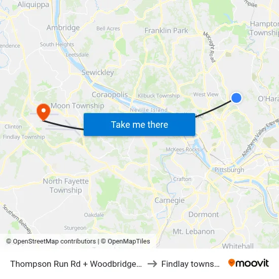 Thompson Run Rd + Woodbridge Dr to Findlay township map