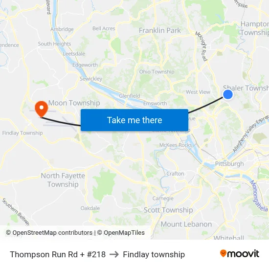Thompson Run Rd + #218 to Findlay township map