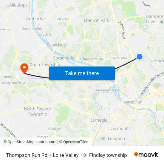 Thompson Run Rd + Loire Valley to Findlay township map