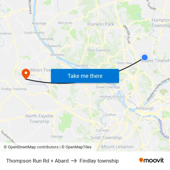 Thompson Run Rd + Abard to Findlay township map