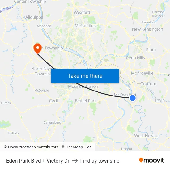 Eden Park Blvd + Victory Dr to Findlay township map