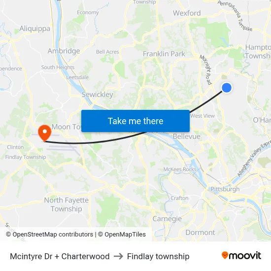 Mcintyre Dr + Charterwood to Findlay township map