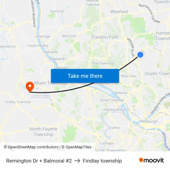 Remington Dr + Balmoral #2 to Findlay township map