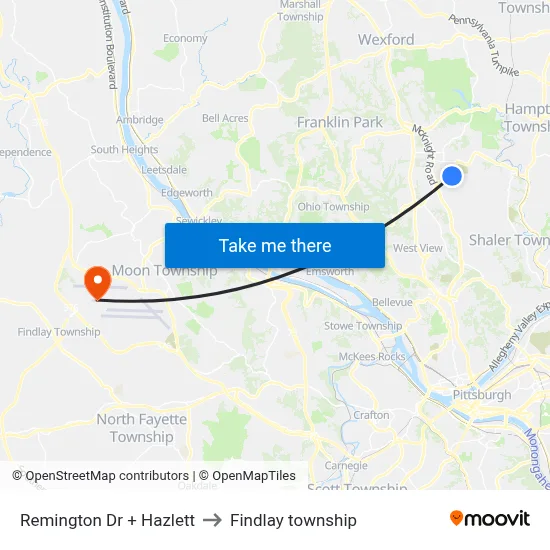 Remington Dr + Hazlett to Findlay township map