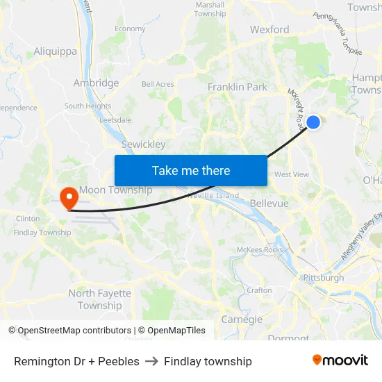 Remington Dr + Peebles to Findlay township map
