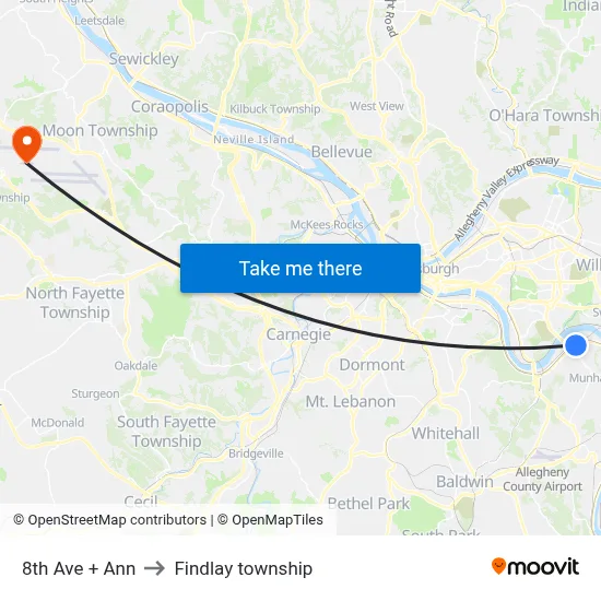 8th Ave + Ann to Findlay township map