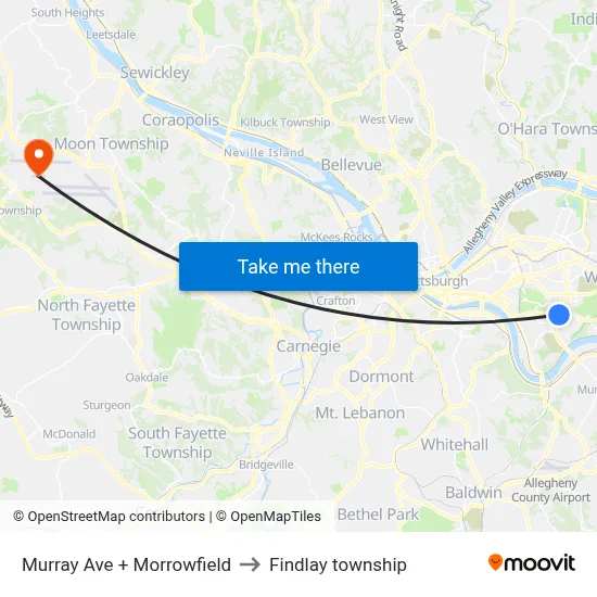 Murray Ave + Morrowfield to Findlay township map