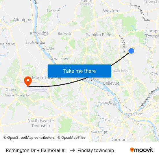 Remington Dr + Balmoral #1 to Findlay township map