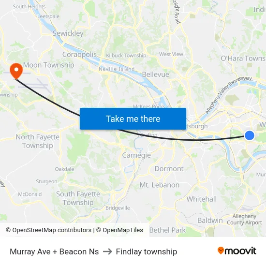 Murray Ave + Beacon Ns to Findlay township map