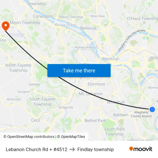Lebanon Church Rd + #4512 to Findlay township map