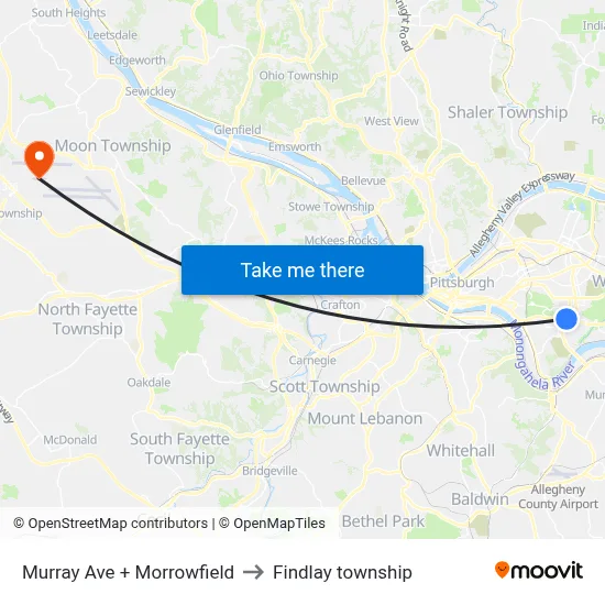 Murray Ave + Morrowfield to Findlay township map